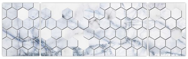 Obraz - Marmurowe sześciokąty (170x50 cm)