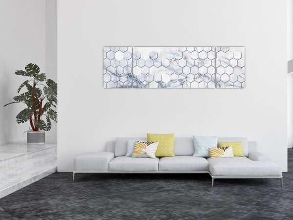 Obraz - Marmurowe sześciokąty (170x50 cm)