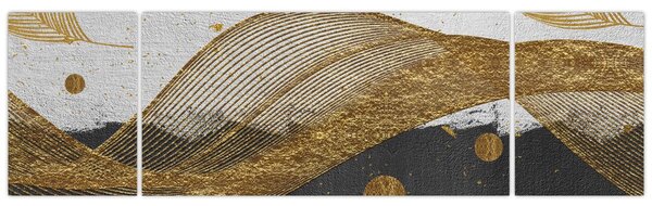 Obraz - Złote piórka (170x50 cm)