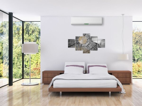 Obraz - Pień drzewa w kolażu (125x70 cm)