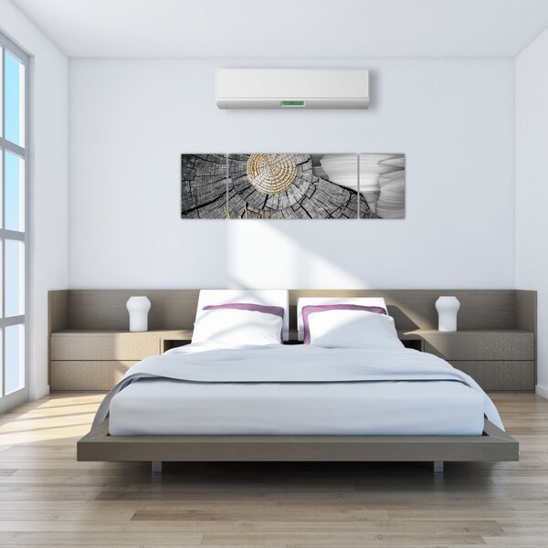 Obraz - Pień drzewa w kolażu (170x50 cm)