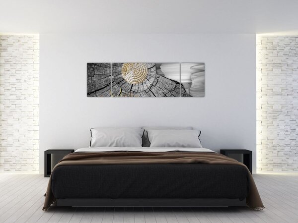 Obraz - Pień drzewa w kolażu (170x50 cm)
