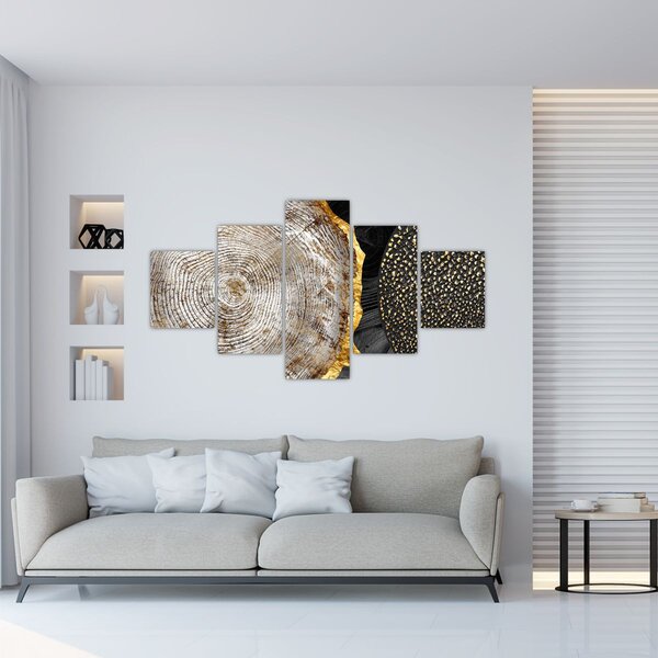 Obraz - Pień drzewa w kolażu 2 (125x70 cm)