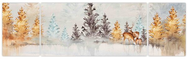 Obraz - Akwarelowy las (170x50 cm)