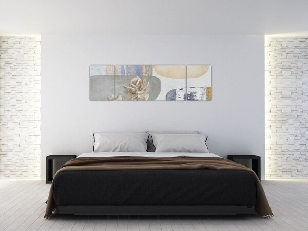 Obraz - Obraz z kwiatami i teksturami (170x50 cm)