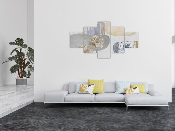 Obraz - Obraz z kwiatami i teksturami (125x70 cm)