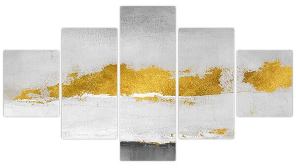 Obraz - Złote i szare pociągnięcia (125x70 cm)