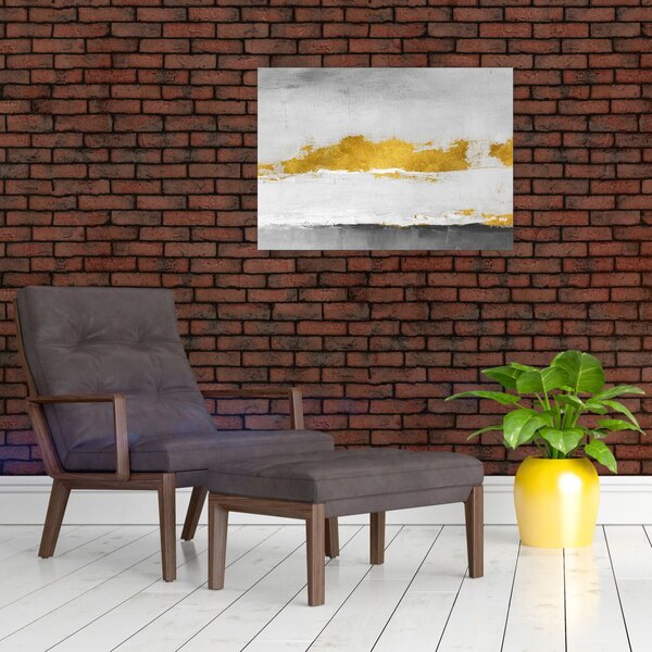 Obraz - Złote i szare pociągnięcia (70x50 cm)