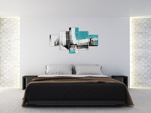 Obraz - Turkusowa abstrakcja (125x70 cm)
