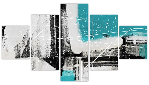 Obraz - Turkusowa abstrakcja (125x70 cm)