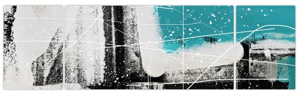 Obraz - Turkusowa abstrakcja (170x50 cm)