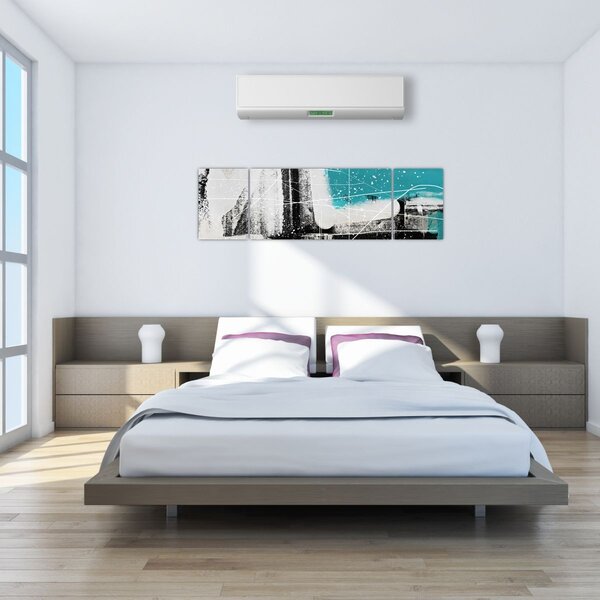 Obraz - Turkusowa abstrakcja (170x50 cm)