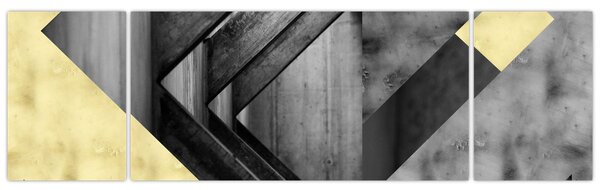 Obraz - Teksturowane kształty (170x50 cm)