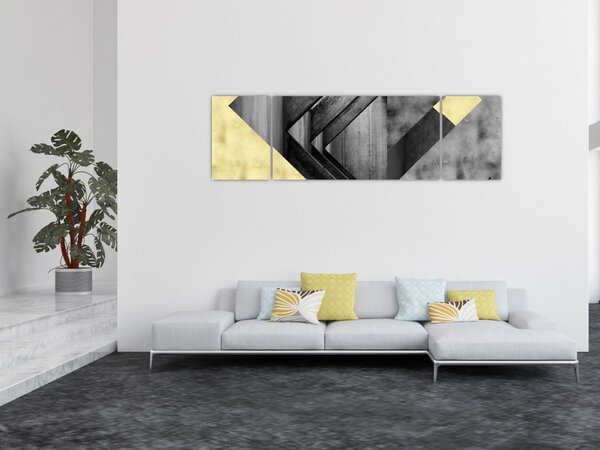 Obraz - Teksturowane kształty (170x50 cm)