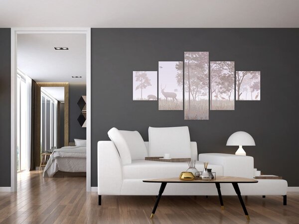 Obraz - Lasek, jednokolorowy (125x70 cm)