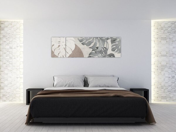 Obraz - Wzór z liśćmi (170x50 cm)