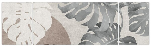 Obraz - Wzór z liśćmi (170x50 cm)