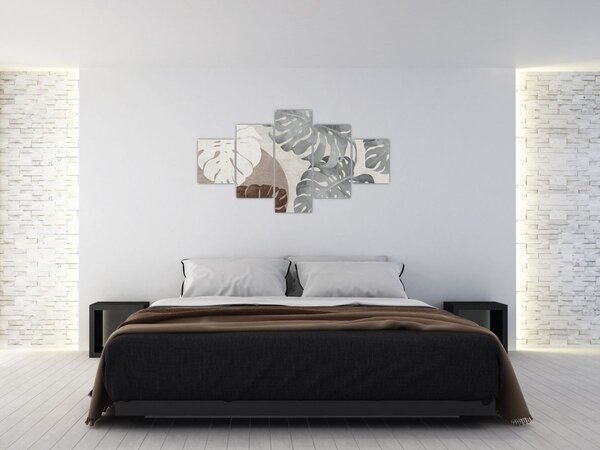 Obraz - Wzór z liśćmi (125x70 cm)