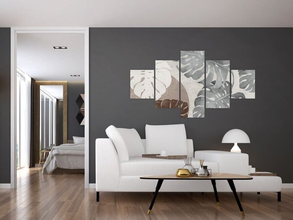 Obraz - Wzór z liśćmi (125x70 cm)