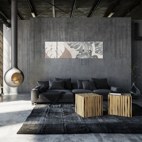 Obraz - Wzór z liśćmi (170x50 cm)