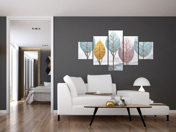 Obraz - Designowe drzewa (125x70 cm)