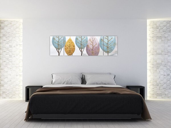 Obraz - Designowe drzewa (170x50 cm)