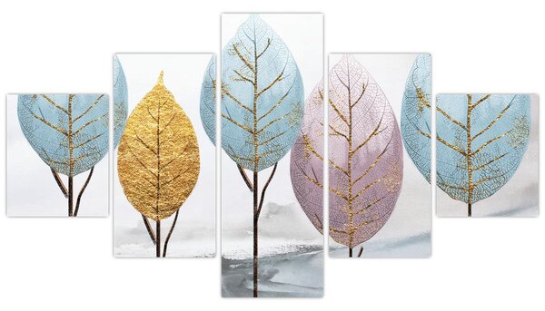 Obraz - Designowe drzewa (125x70 cm)