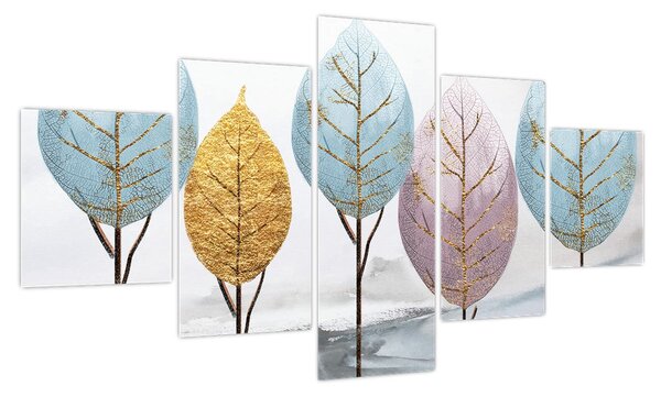 Obraz - Designowe drzewa (125x70 cm)