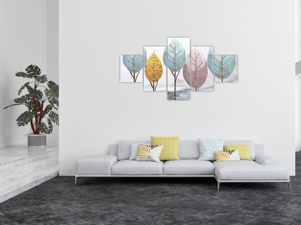 Obraz - Designowe drzewa (125x70 cm)