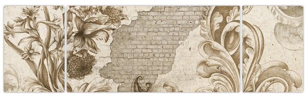 Obraz - Ściania z kwiatami (170x50 cm)