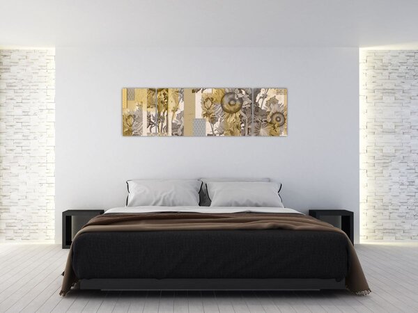 Obraz - Kolaż ze słonecznikami (170x50 cm)