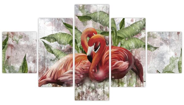 Obraz - Flamingi (125x70 cm)
