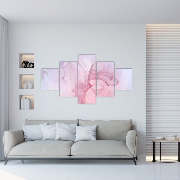 Obraz - Różowe plamy (125x70 cm)