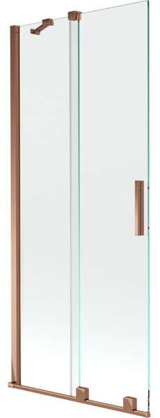 Mexen Velar parawan nawannowy 2-skrzydłowy rozsuwany 80 x 150 cm, transparent, różowe złoto - 896-080-000-01-60