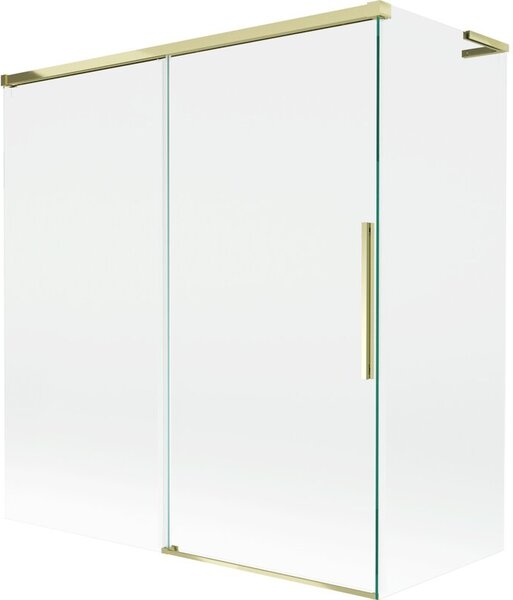 Mexen Rox L parawan nawannowy 2-skrzydłowy rozsuwany 150 + 70 x 150 cm, transparent, złoty - 8C9L-150-070-50-00