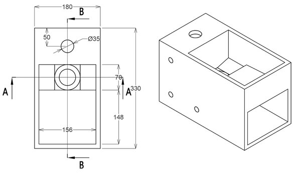 Umywalka wisząca z półką po lewej stronie PB2046 odlew mineralny - 33 × 18 × 20,5 cm - biały mat