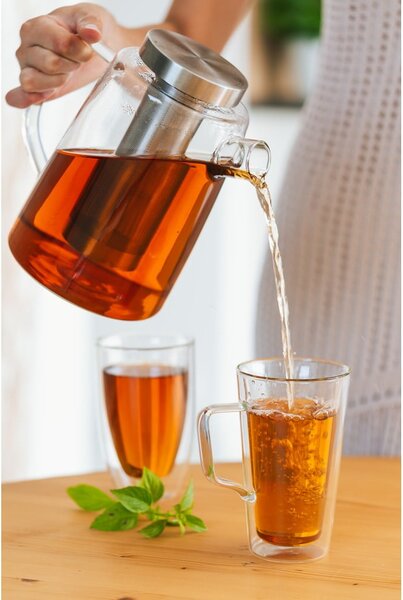 Szklany dzbanek do herbaty Vialli Design, 1,5 l