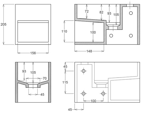 Umywalka wisząca z półką po lewej stronie PB2046 odlew mineralny - 33 × 18 × 20,5 cm - biały mat