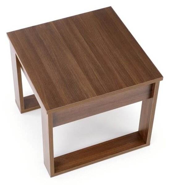 Mała ława do salonu 60x60 z szufladą orzech | Umeblowana.com