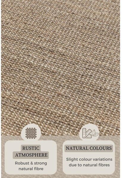 Szarobrązowy chodnik z juty 80x200 cm Bouclé – Hanse Home