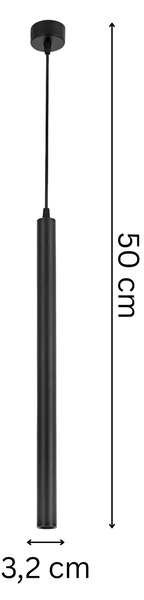 NOWOCZESNA LAMPA WISZĄCA CZARNA TUBA SLIM W1
