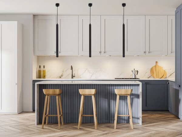 NOWOCZESNA LAMPA WISZĄCA CZARNA TUBA SLIM W1