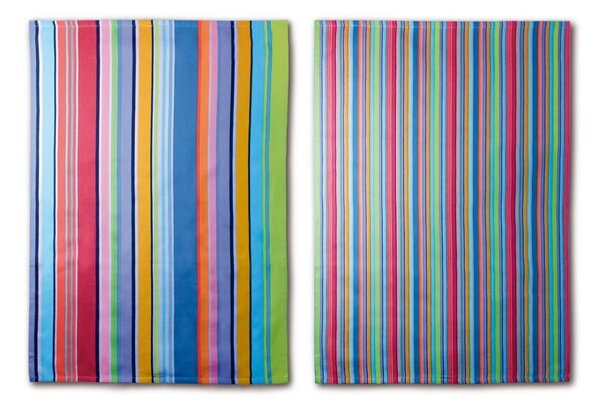 Zestaw 2 bawełnianych ścierek Remember Purple Stripes, 70x50 cm