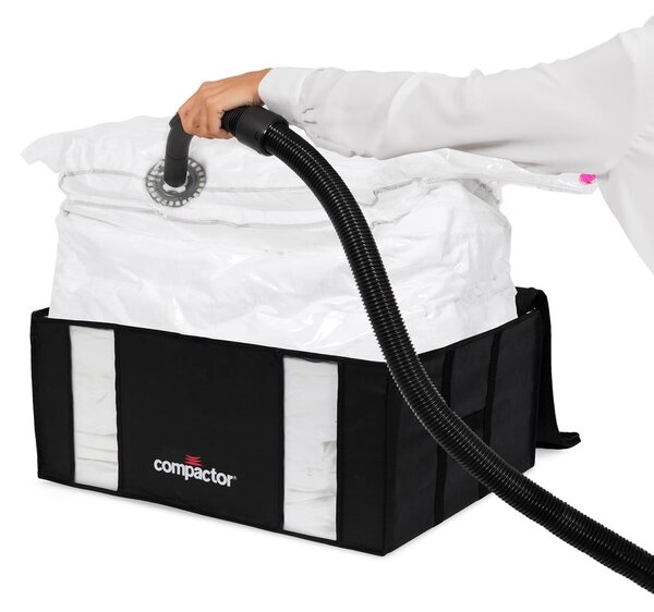 Tekstylne pojemniki do przechowywania ubrań zestaw 2 szt. próżniowe/usztywniane 50x65x27 cm Black Edition – Compactor
