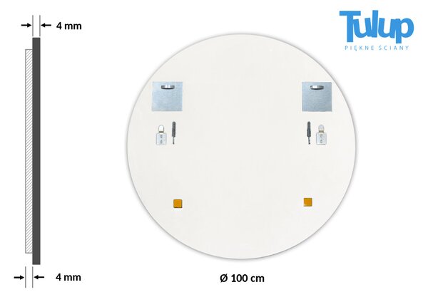 Lustro łazienkowe okrągłe biała ramka Biały fi 40 cm