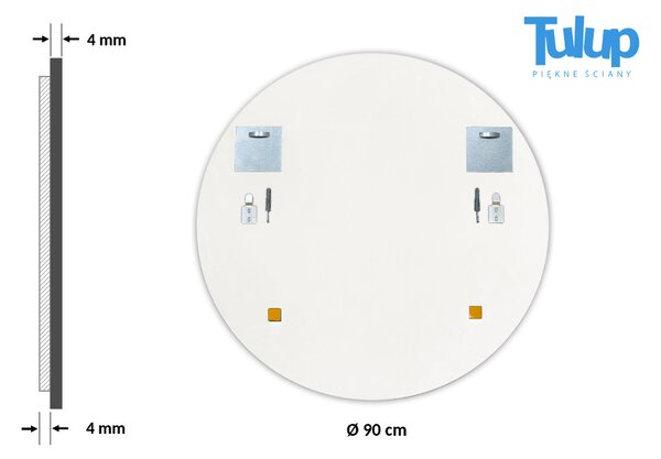 Lustro łazienkowe okrągłe biała ramka Biały fi 40 cm