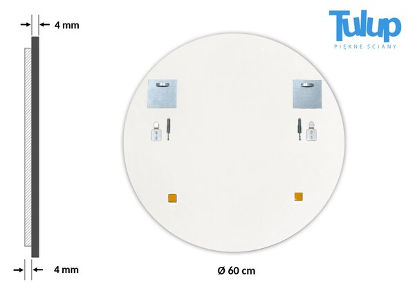 Lustro łazienkowe okrągłe biała ramka Biały fi 40 cm
