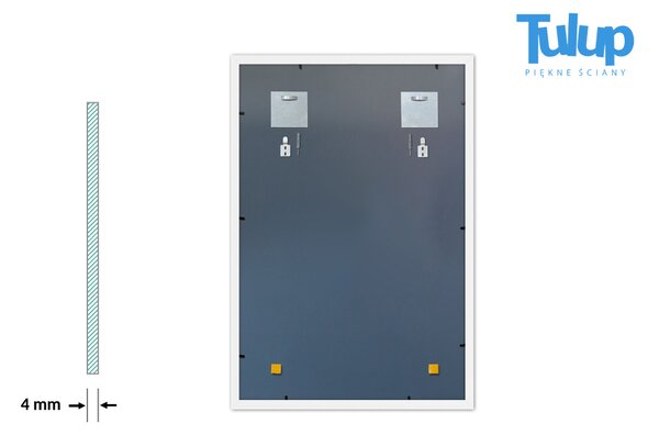 Lustro dekoracyjne prostokątne biała ramka 60x40 cm Biały