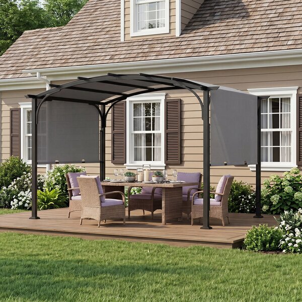 Pergola ogrodowa z regulowanym dachem przesuwnym