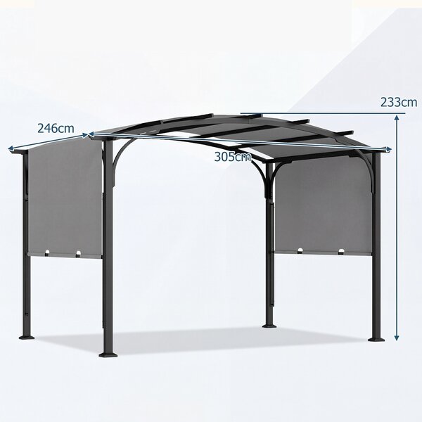 Pergola ogrodowa z regulowanym dachem przesuwnym